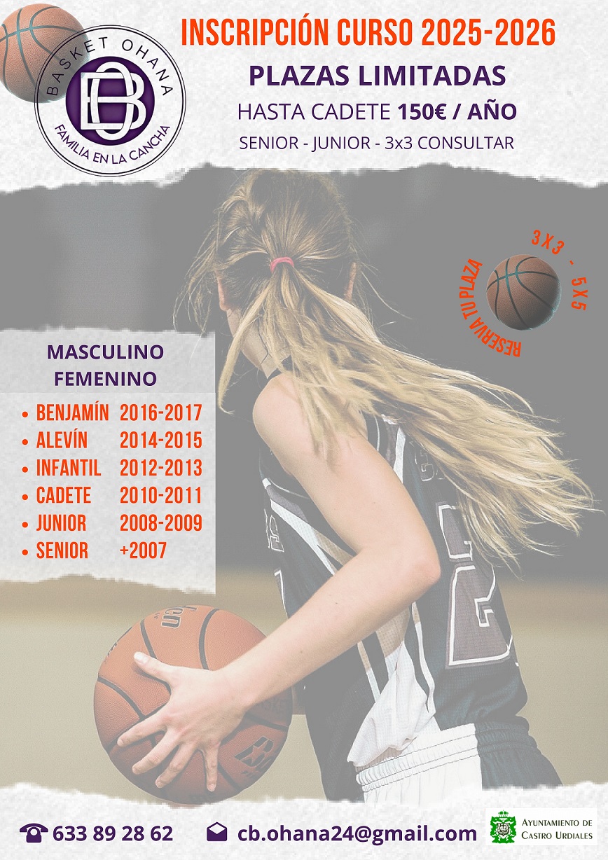  Club Basket Ohana - Inscripciones Curso 2025/2026