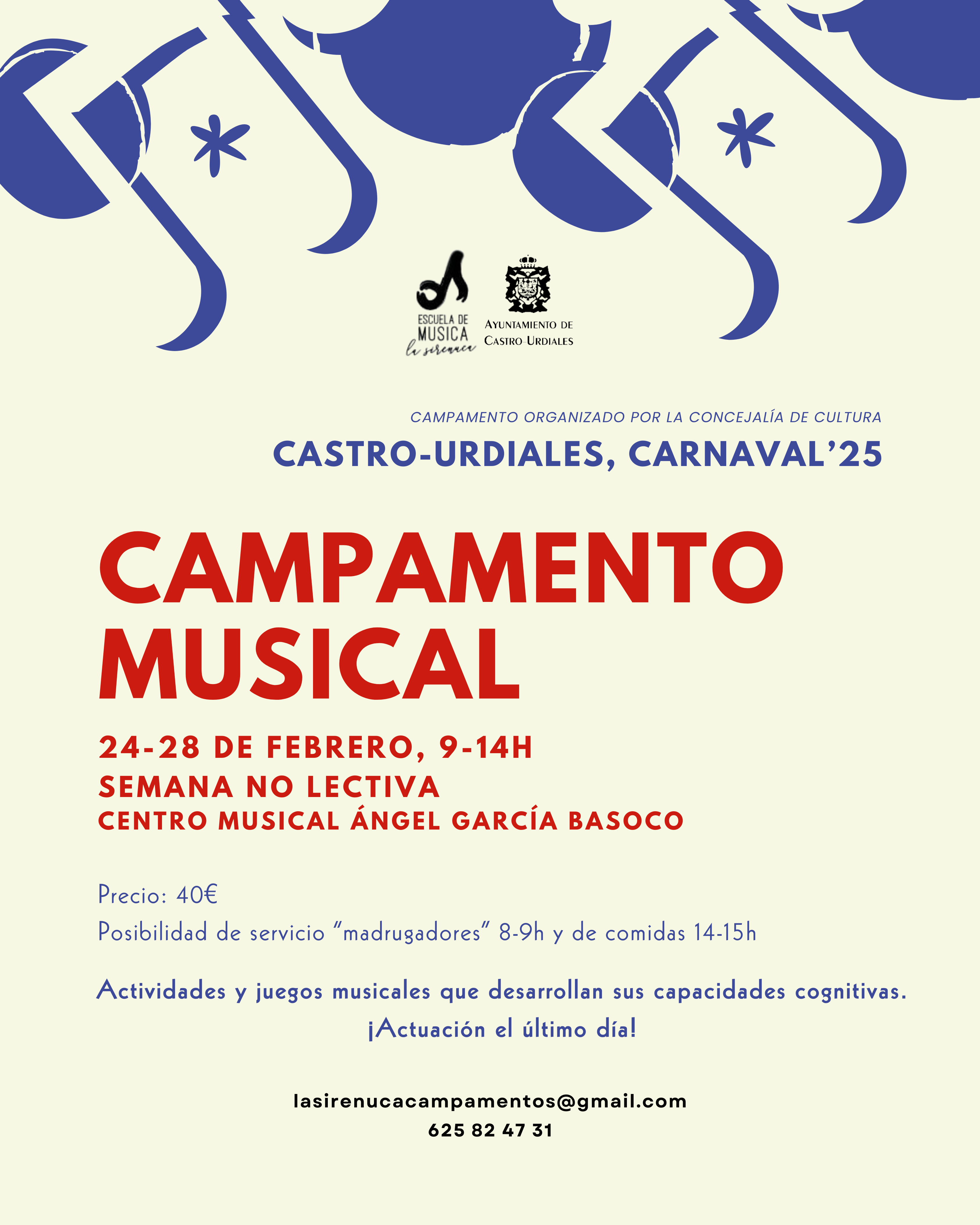 Campamentos Musicales de la Escuela de Música La Sirenuca febrero 2025