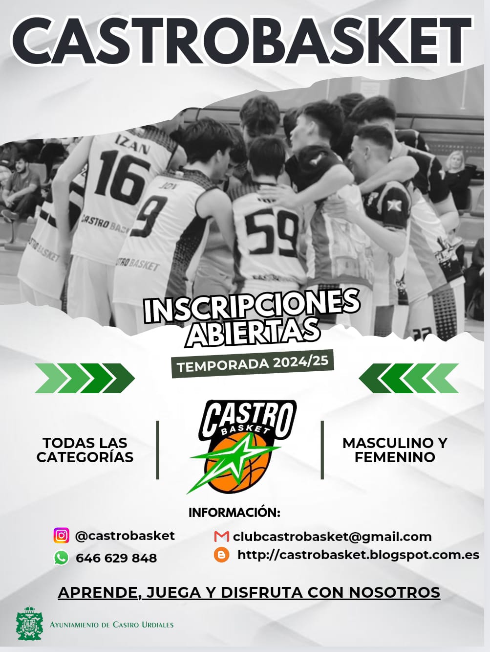 Castrobasket - Inscripciones Temporada 2024/2025