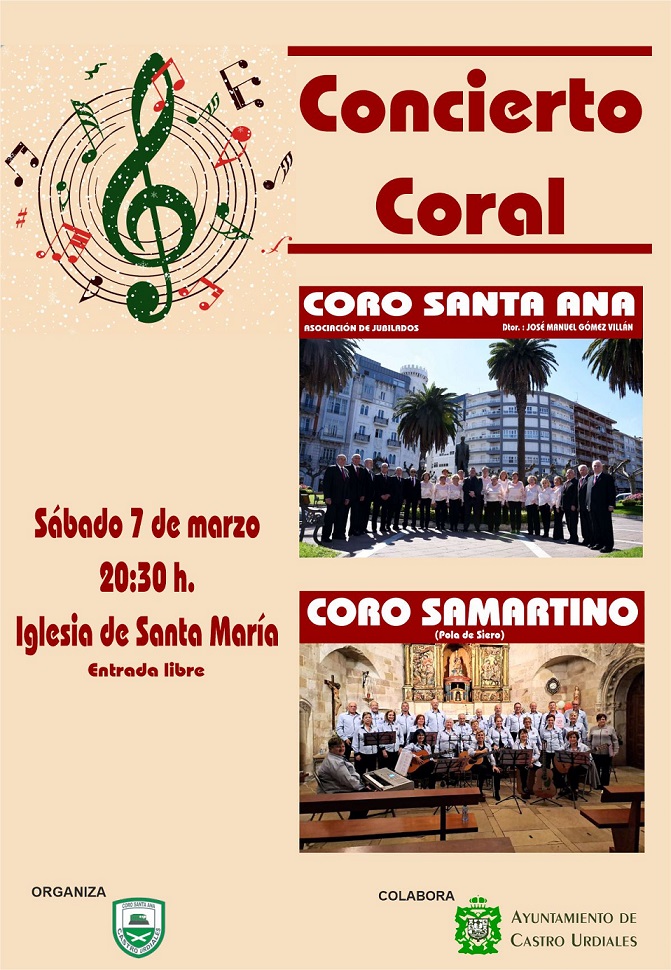 Concierto Coral con el Coro "Santa Ana" y el Coro "Samartino" de Pola de Siero