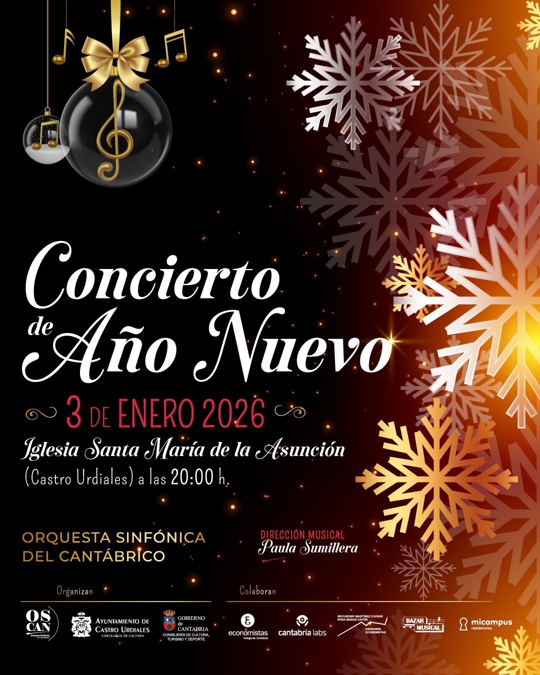 Concierto de Año Nuevo 2026 a cargo de la Orquesta Sinfónica del Cantábrico (OSCAN)