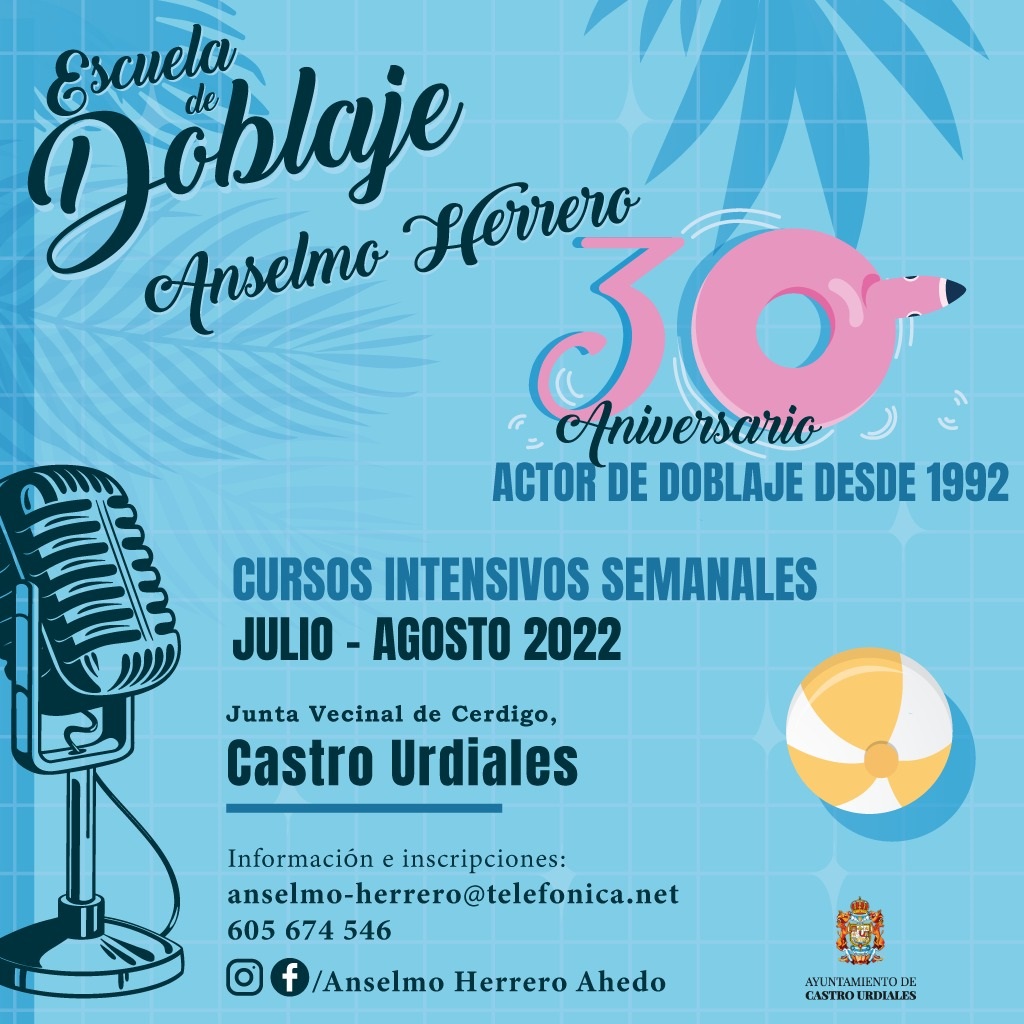 Cursos  de Doblaje Anselmo Herrero  - Julio y agosto 2022