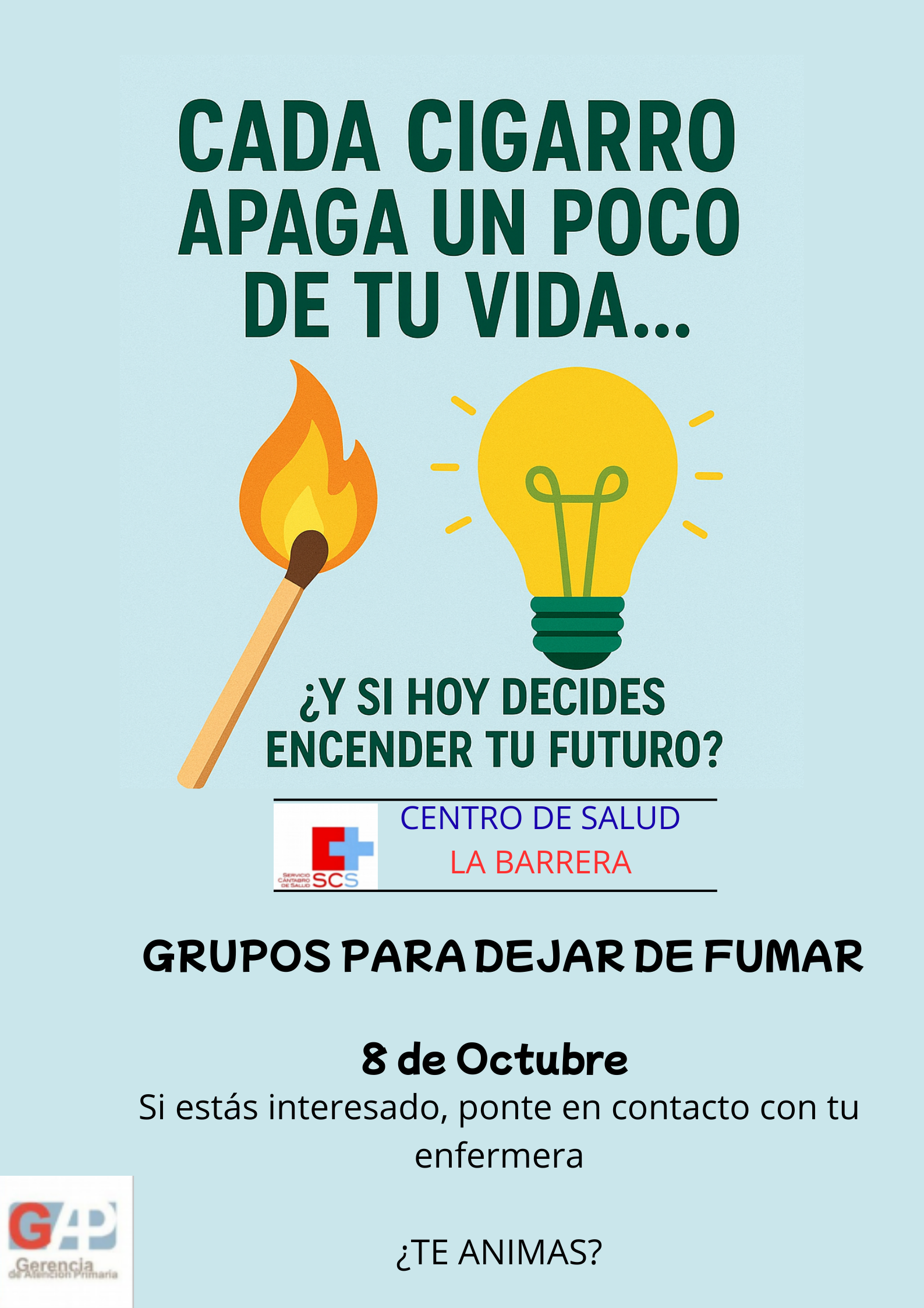 Grupos para dejar de fumar.  Cada cigarro apaga un poco de tu vida