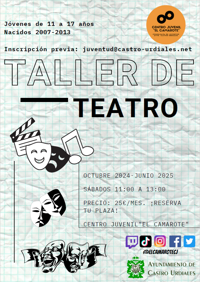 Taller de teatro  para jóvenes entre 11 y 17 años  2024